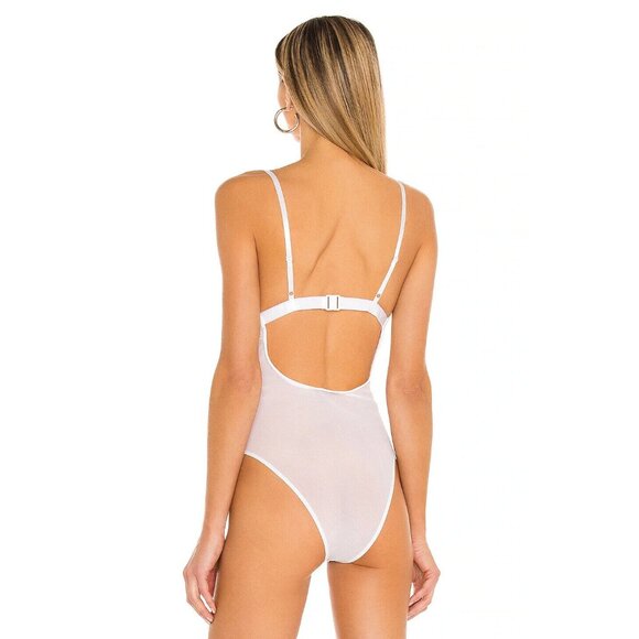 Bardot Britney Bodysuit Orchid White Lace Top - Picture 4 of 5
